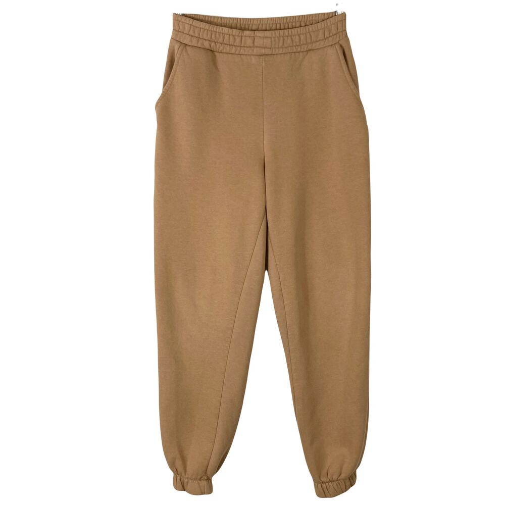 OBJECT Sweatpants S Tan Camel Joggers Pocket Cotton Blend